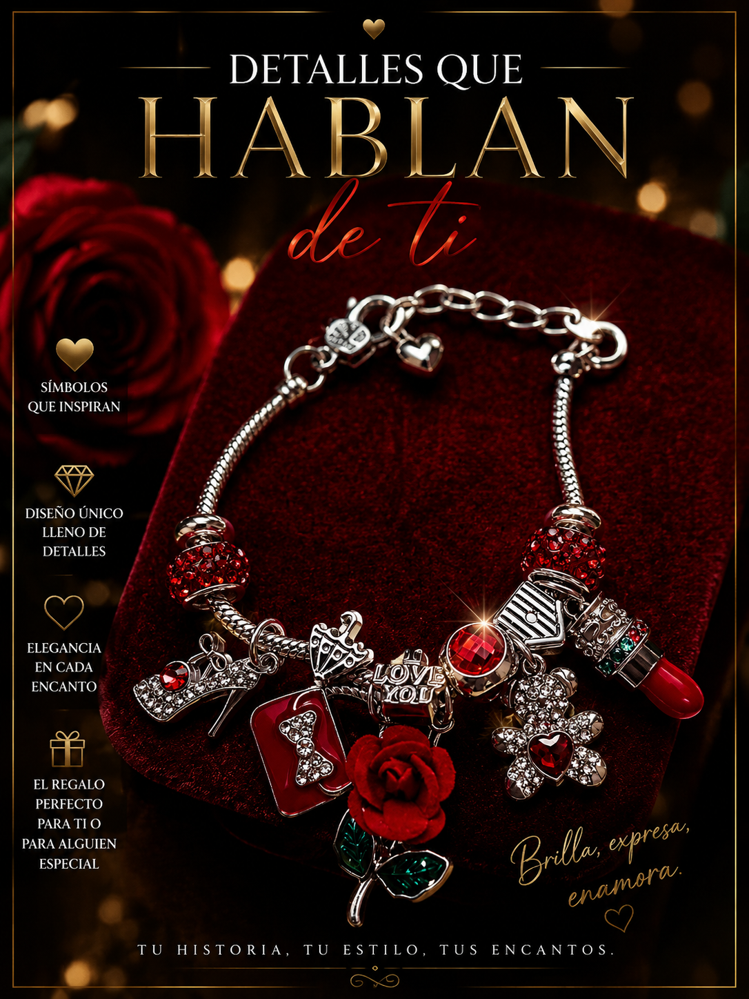 Pulseras de acero quirurjico con charm