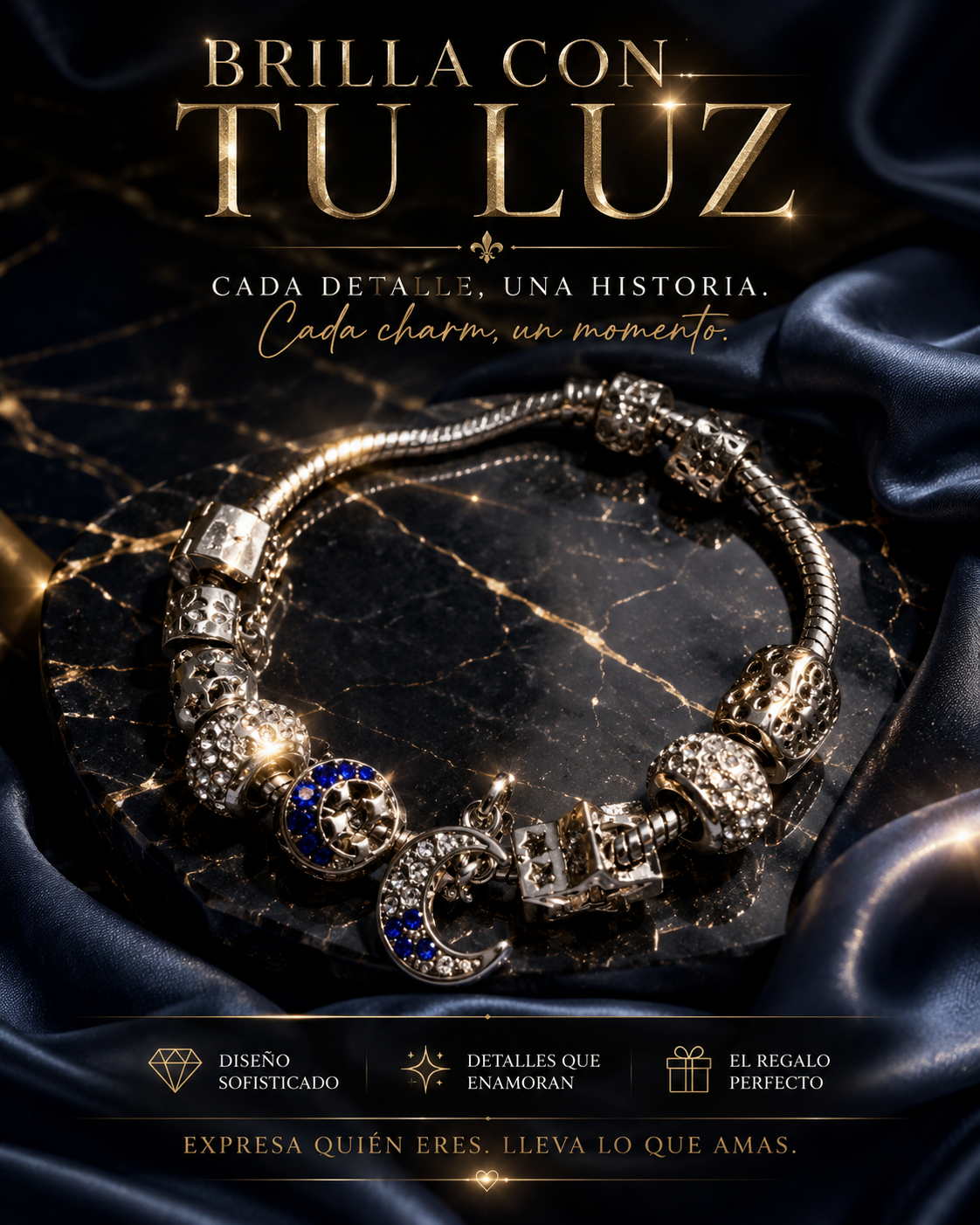 Pulseras de acero quirurjico con charm