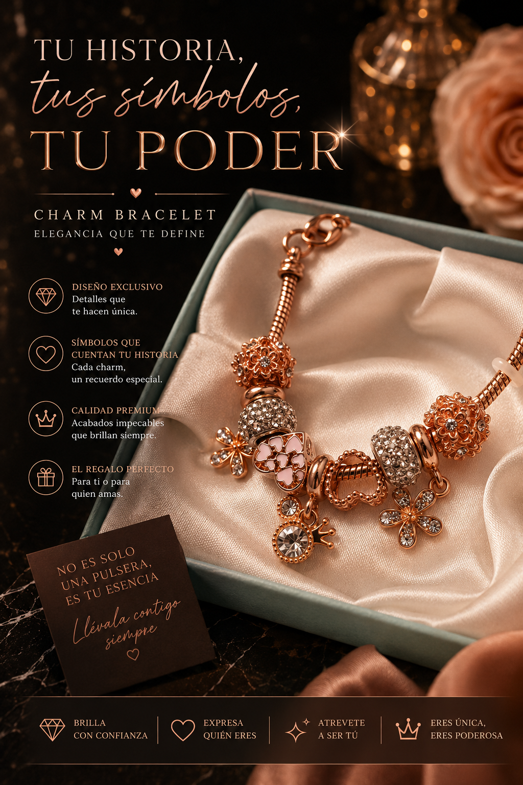Pulseras de acero quirurjico con charm