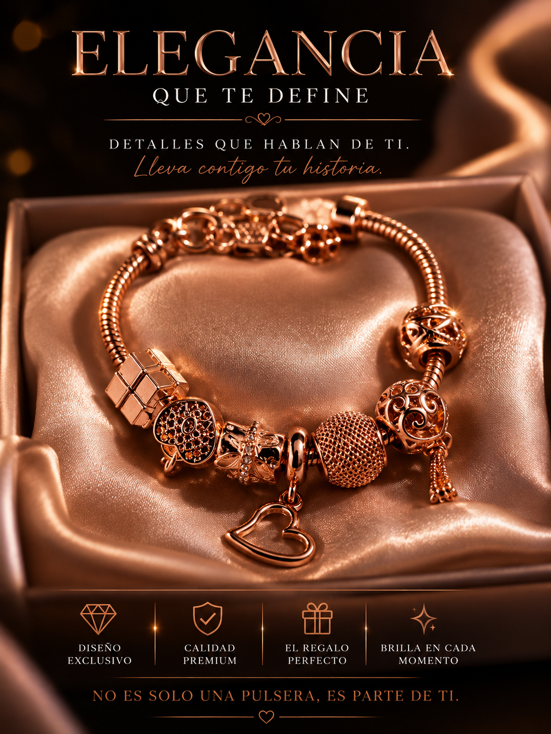 Pulseras de acero quirurjico con charm